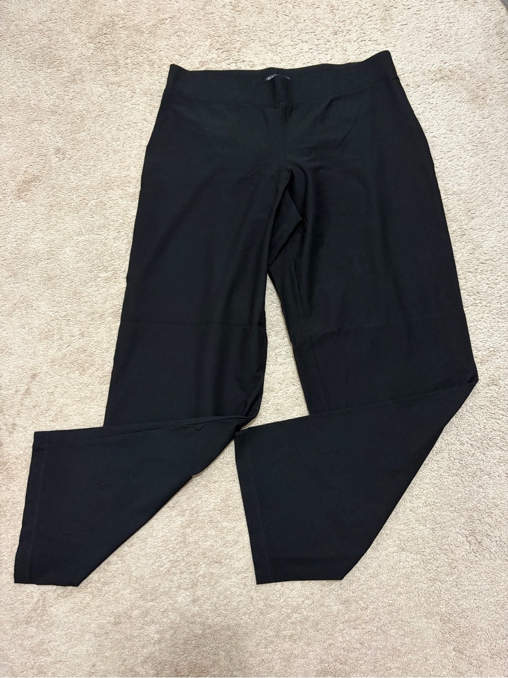 Eileen Fisher Black Pull On Dress Pant Size Large Lightweight Comfortable